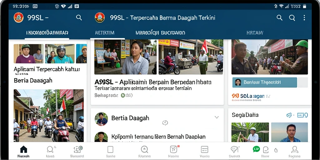 Antarmuka aplikasi Berita Daerah 99SL yang informatif dan mudah digunakan.