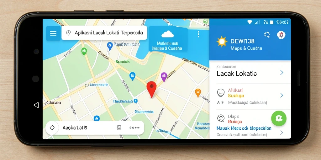 Antarmuka DEWI138 yang menampilkan fitur Lacak Lokasi secara real-time.