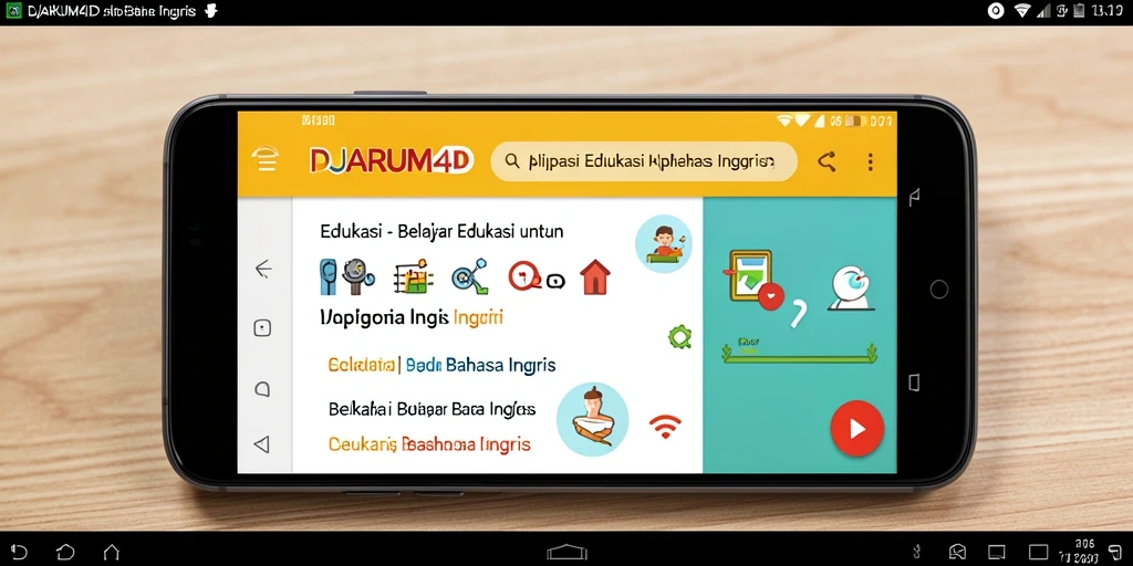 Tampilan antarmuka aplikasi DJARUM4D untuk belajar Bahasa Inggris.