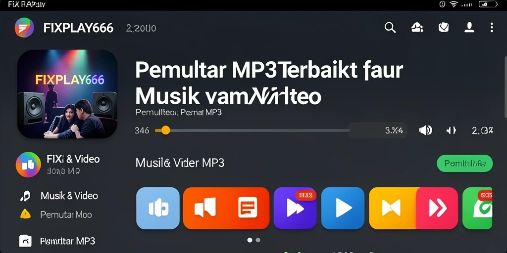 Tampilan antarmuka FIXPLAY666 untuk pemutar MP3 yang ramah pengguna.
