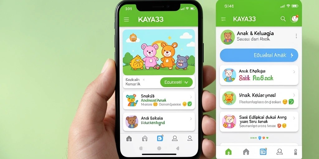 Antarmuka KAYA33 yang interaktif dan penuh warna untuk anak-anak.