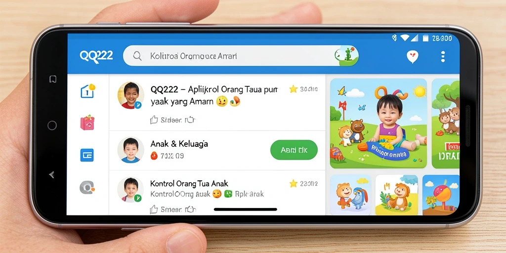 Tampilan antarmuka QQ222 untuk kontrol orang tua yang sederhana dan fungsional.