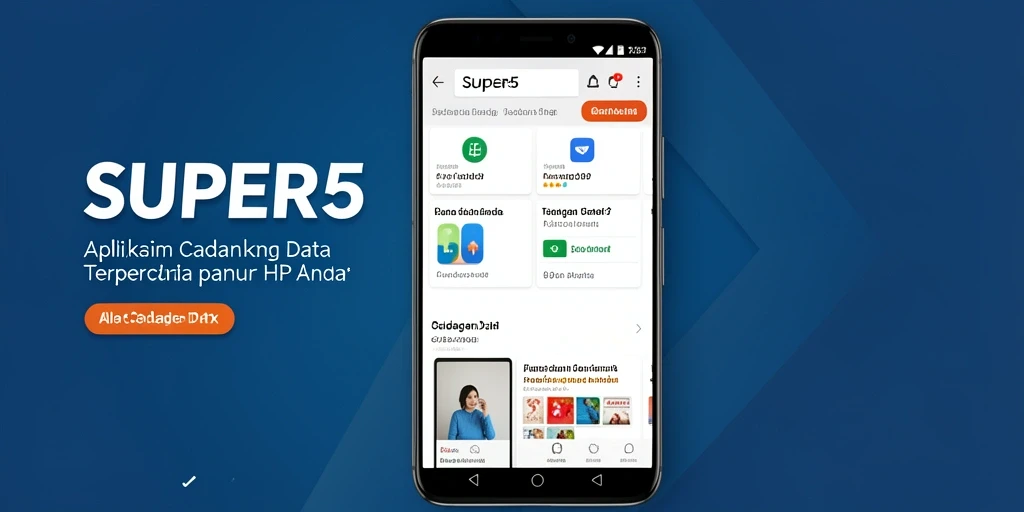 Antarmuka sederhana dan intuitif dari aplikasi cadangan data.