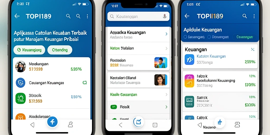 Tampilan antarmuka aplikasi Catatan Keuangan TOPI189 yang sederhana dan informatif.