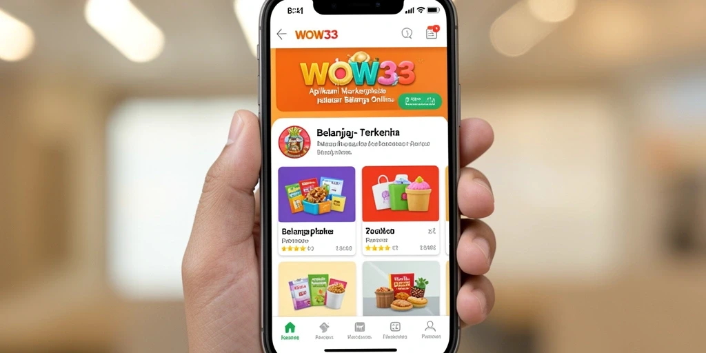 Antarmuka WOW33 yang modern dan mudah digunakan untuk berbelanja.