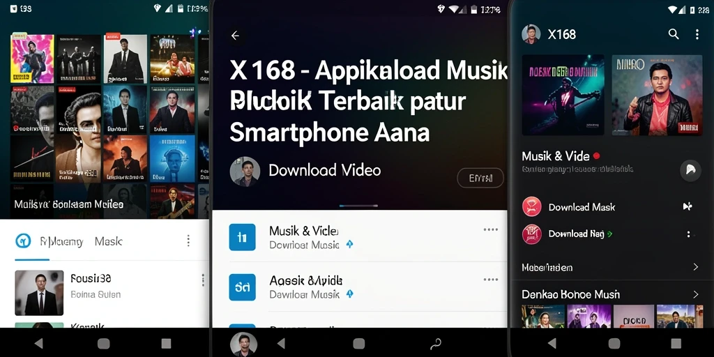 Antarmuka X168 menampilkan berbagai pilihan musik yang menarik dan mudah diakses.