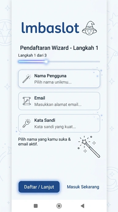 Registrasi Akun Baru di lmbaslot Android